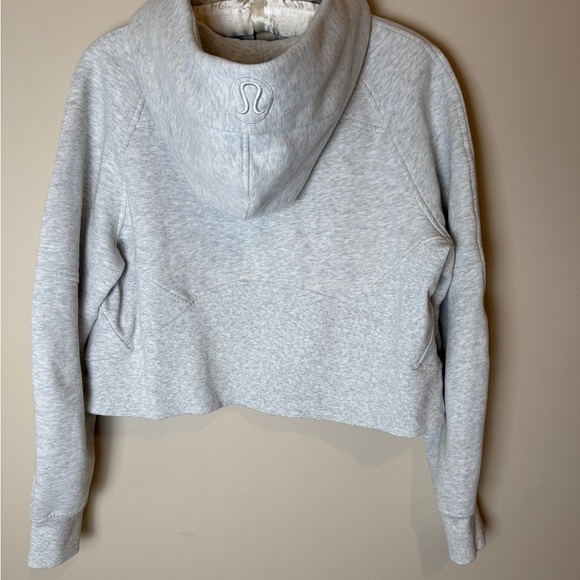 Lululemon Scuba Oversized cropped 1/2 Zip Hoodie Heathered Core Light Grey S - Picture 10 of 13
